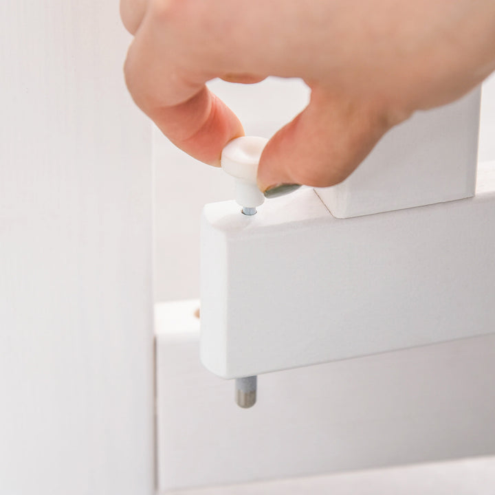 MCL Freestanding Pet Gate 4 Panels Wooden Dog Safety Fence Foldable with Support Feet for Doorway Stairs 91cm Tall White