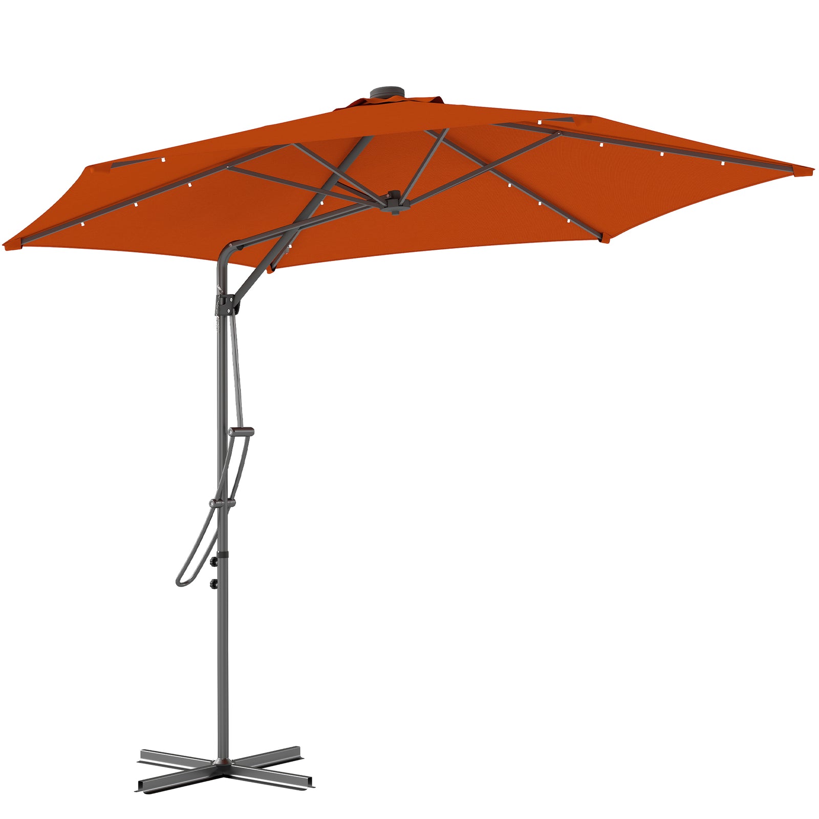 3(m) Solar LED Cantilever Parasol - Orange
