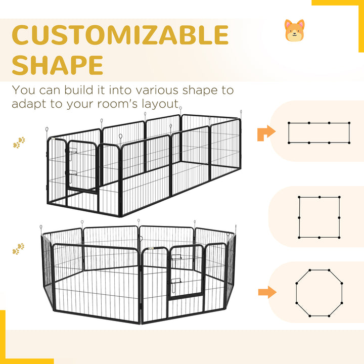 Steel 8 Panel Dog pen Pet Puppy PlayPen Grey