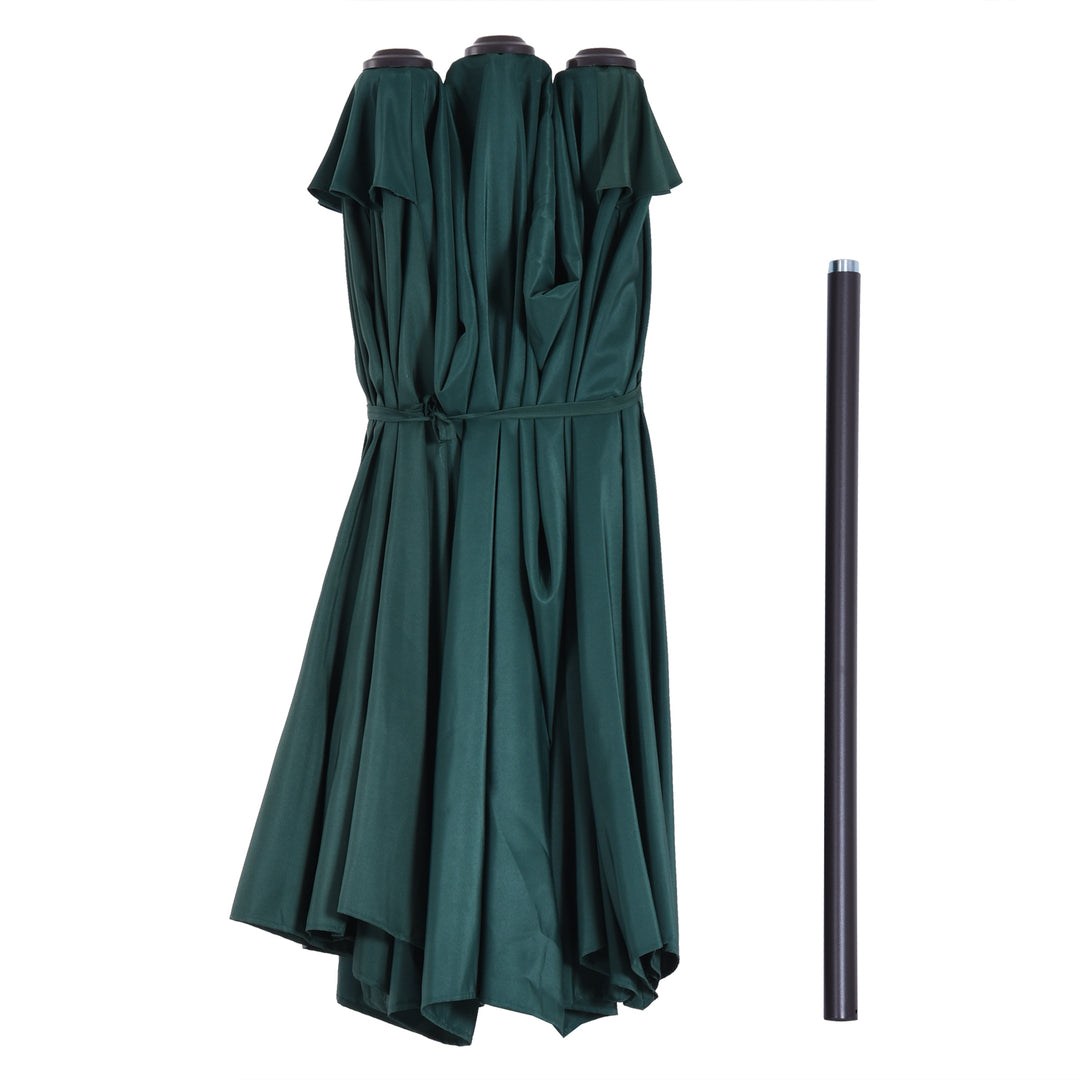 4.6m Double Garden Parasol - Green