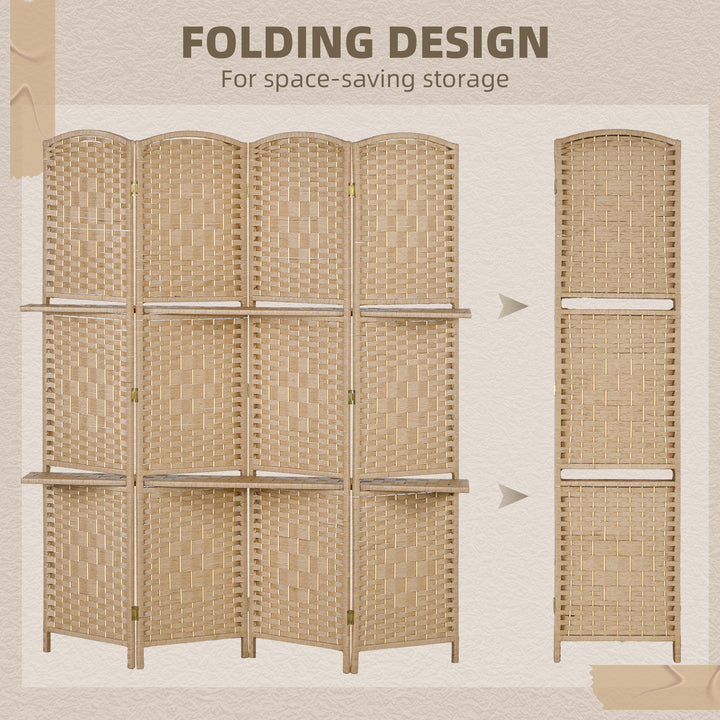 Freestanding Privacy Screen, 4 Panel Folding Room Divider for Living R