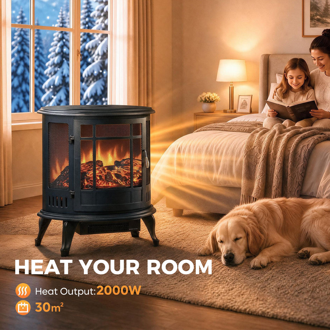 Electric Fireplace Stove, Freestanding Electric Fire Heater with - view 6