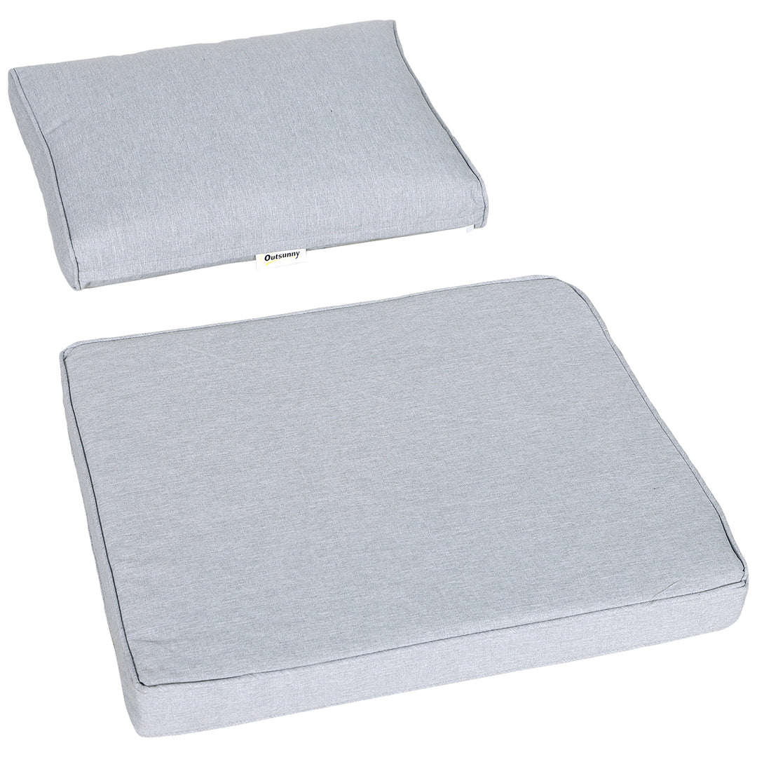 MCL 4pcs Garden Sofa Set 2 Single Armchair, 1 Bench & 1 Coffee Table Set Aluminum Frame Patio Furniture with Cushions, Black