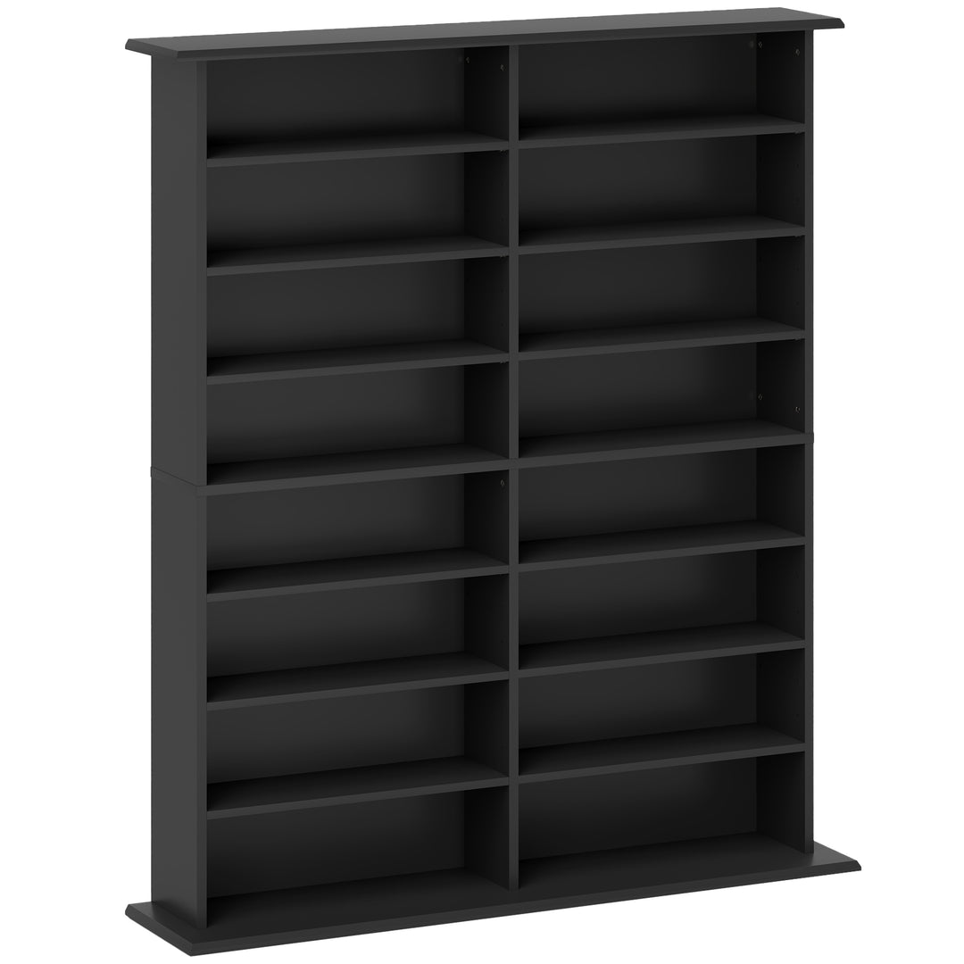 16-Compartment Media Shelf - Black