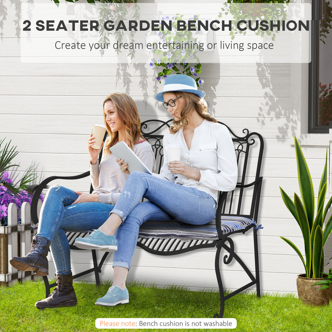 Polyester Set Of 2 Swing Chair Cushion Blue Stripes