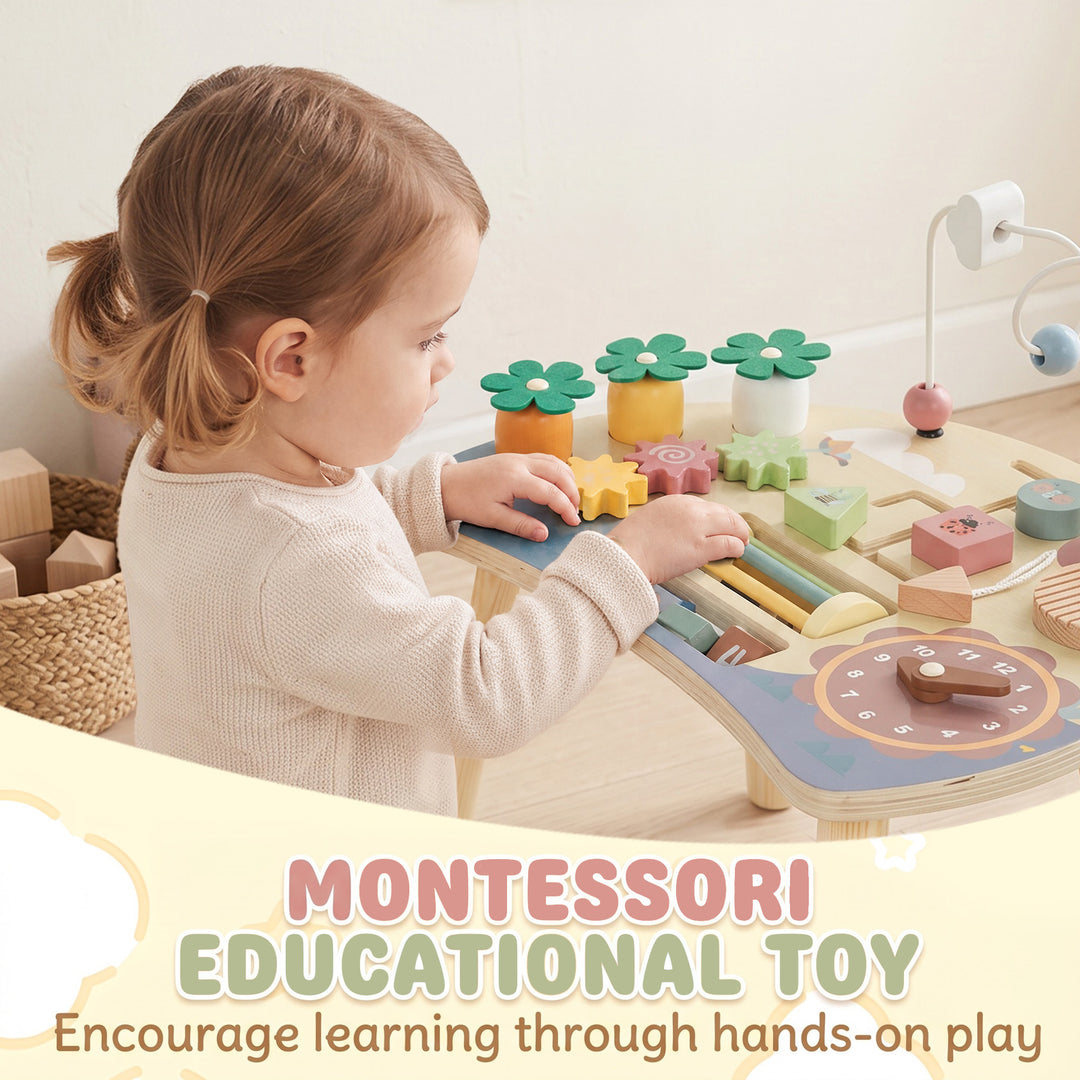 Wooden Baby Activity Table for 1-3 Years, 6-in-1 Montessori Activity - view 6