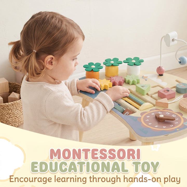 Wooden Baby Activity Table for 1-3 Years, 6-in-1 Montessori Activity - view 6