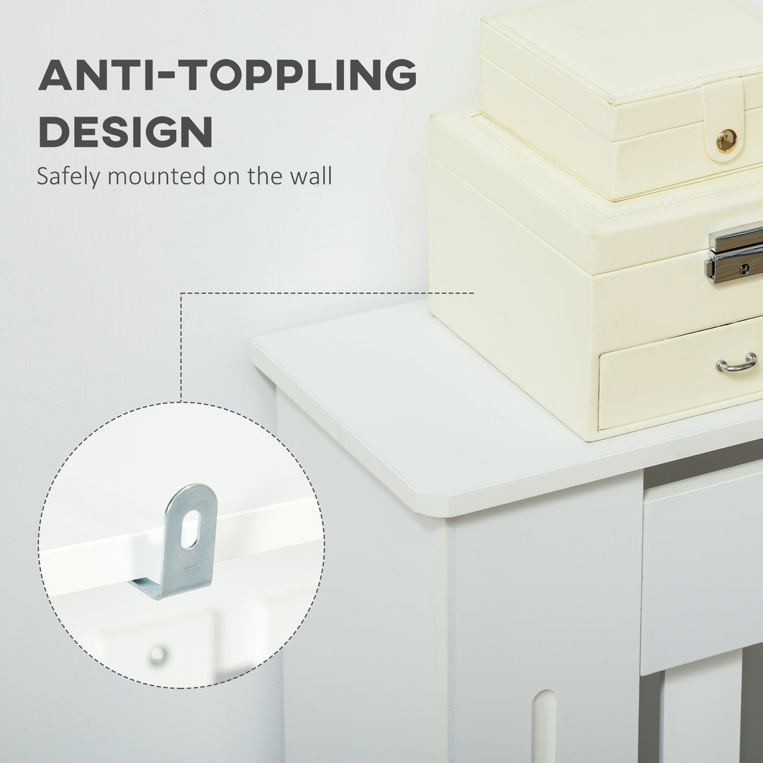 MCL Slatted Radiator Cover Painted Cabinet MDF Lined Grill in White (172L x 19W x 81H cm)