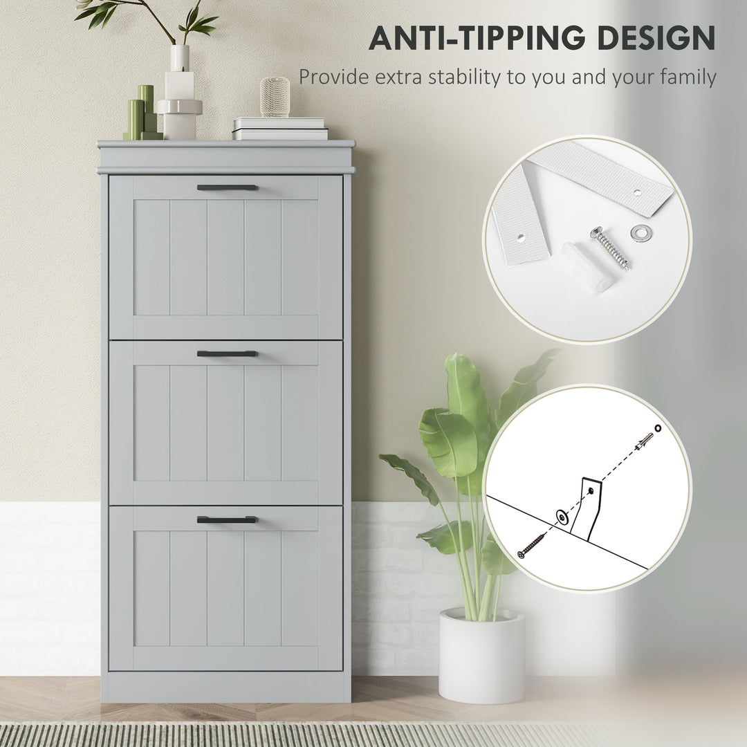 MCL Three-Drawer Minimalistic Shoe Cabinet - Grey