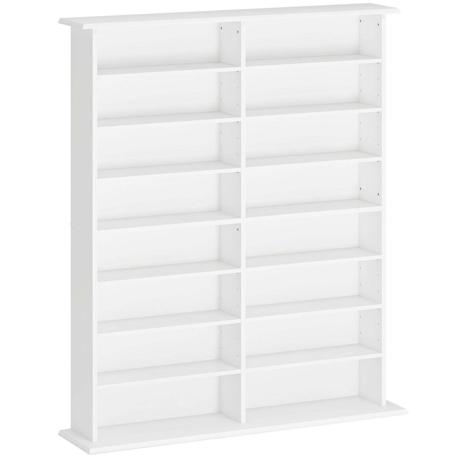 16-Compartment Media Shelf- White