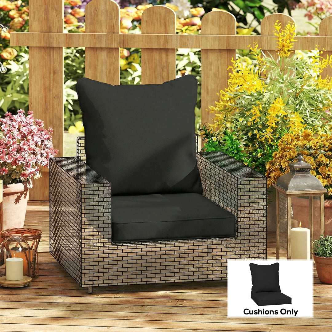 Seat and Back Padded Cushion Set, CUSHION ONLY - Black