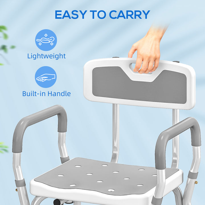 EVA Padded Shower Chair for the Elderly and Disabled, Height Adjustabl