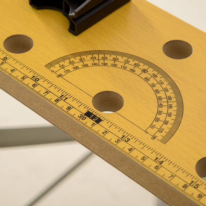 MCL 4-in-1 Work Bench, Folding Clamp Table w/ 4 Adjustable Clamping Pegs for DIY Home Garage, Grey