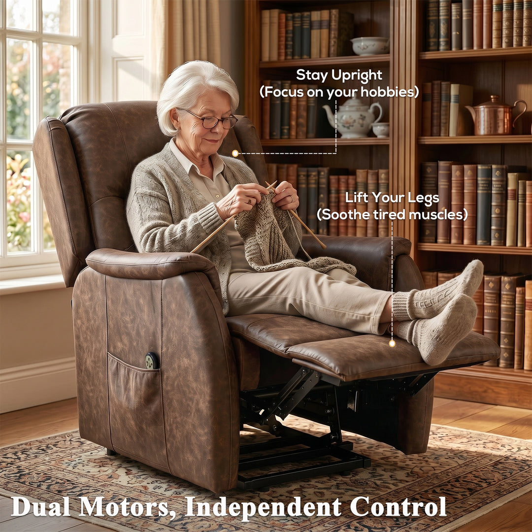 Power Lift Recliner Chair, Dual Motor Electric Lift Chair for Elderly 