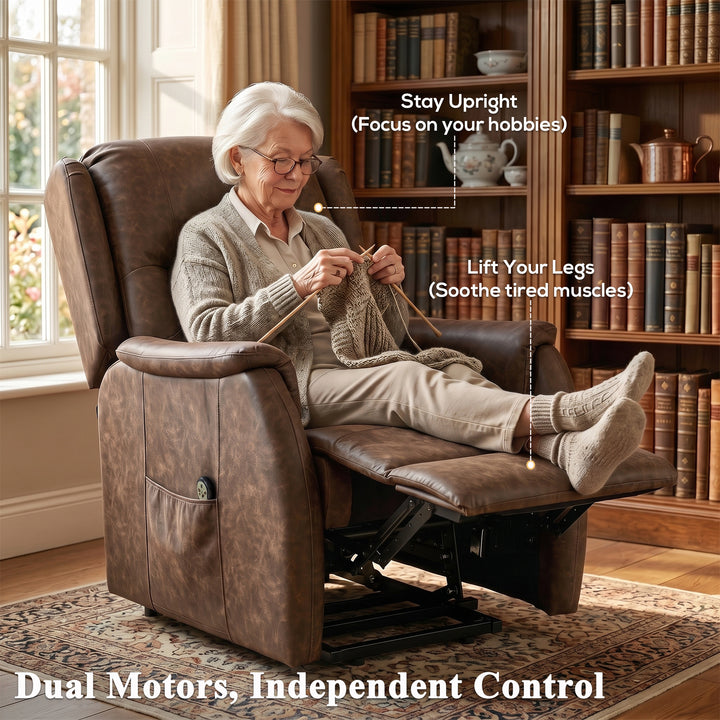 Power Lift Recliner Chair, Dual Motor Electric Lift Chair for Elderly 