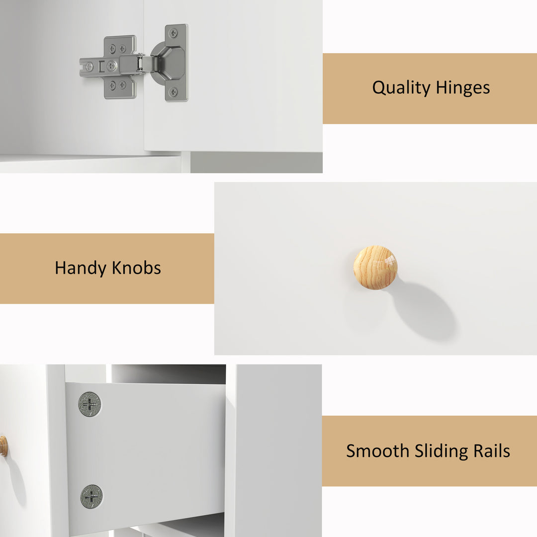 178 cm Narrow Tall Bathroom Cabinet - White