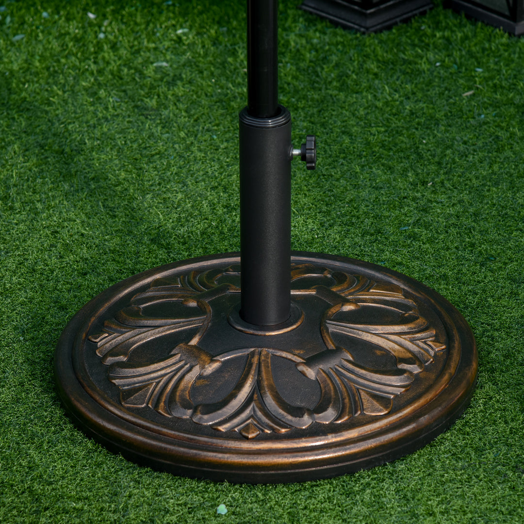 MCL 13kg Round Umbrella Base Outdoor Parasol Base Weight Stand Holder for Outdoor Garden Bronze Tone