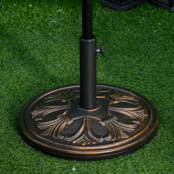 MCL 13kg Round Umbrella Base Outdoor Parasol Base Weight Stand Holder for Outdoor Garden Bronze Tone