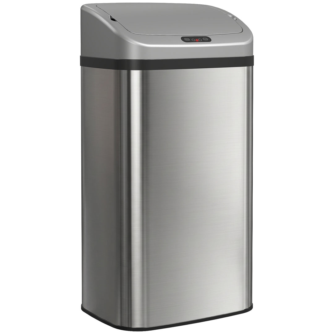 48L Stainless Steel Sensor Bin - Silver-Tone