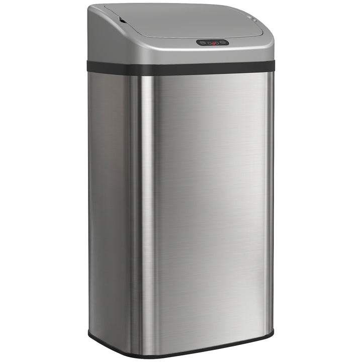48L Stainless Steel Sensor Bin - Silver-Tone