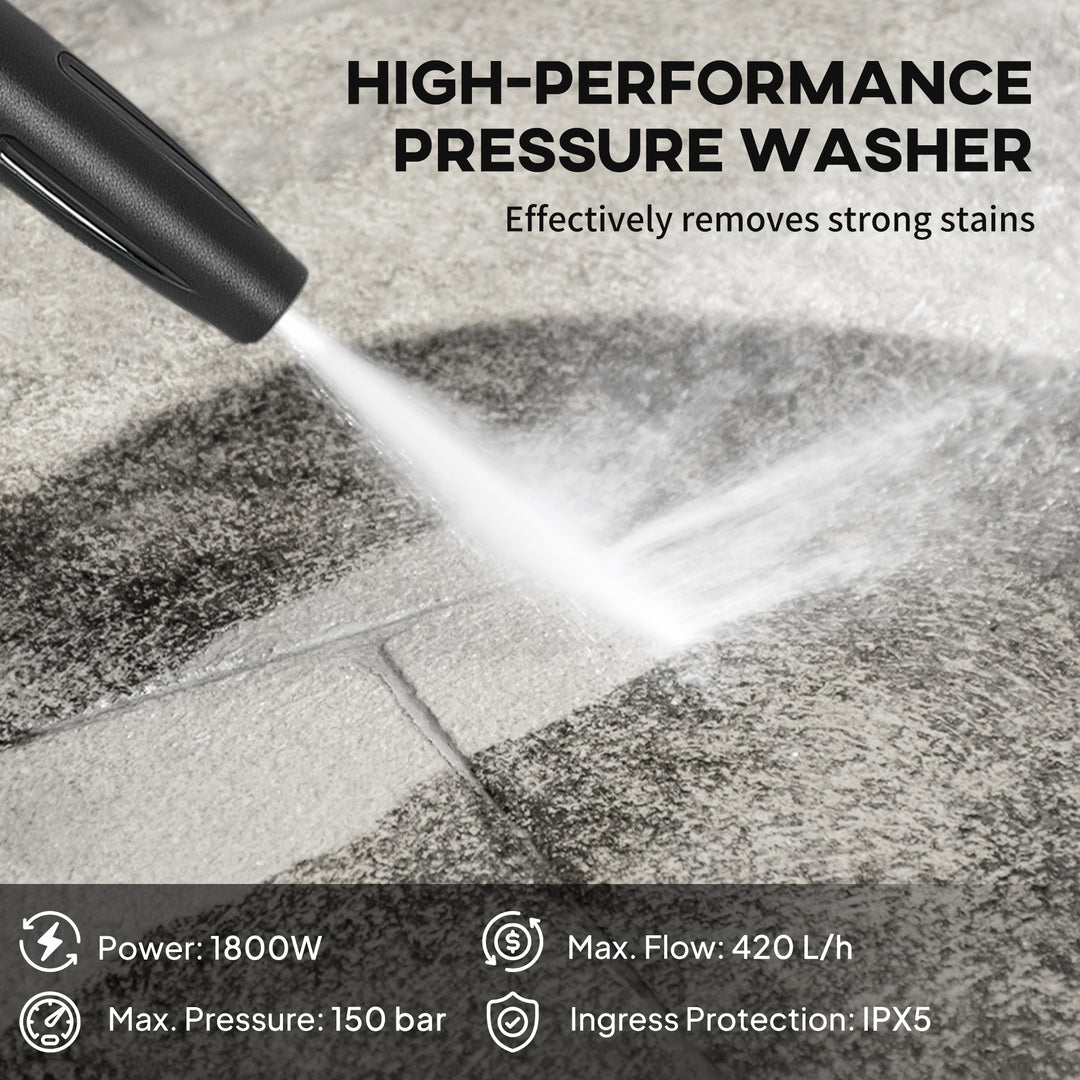 MCL 150-Bar Pressure Washer, with Accessories - Red/Black