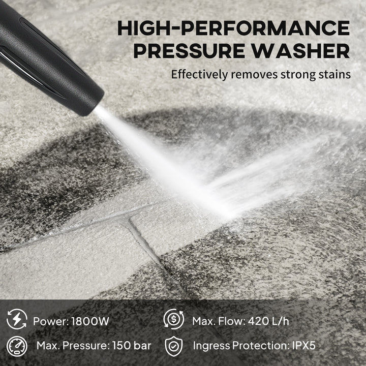 MCL 150-Bar Pressure Washer, with Accessories - Red/Black