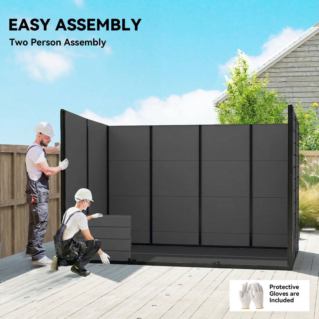 10 x 6 ft Resin Garden Shed, Outdoor Storage Shed with Floor, Windows,