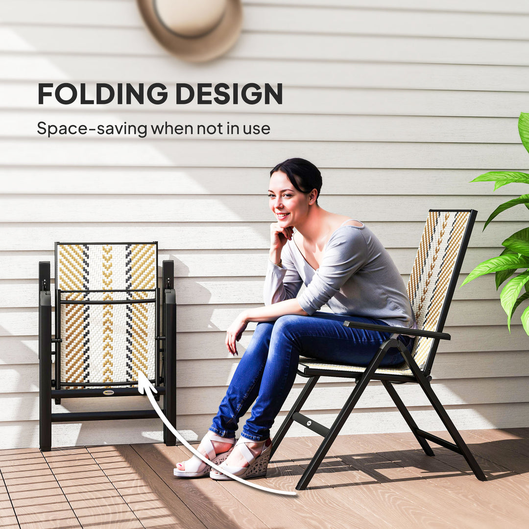 Rattan Reclining Garden Chairs - Orange