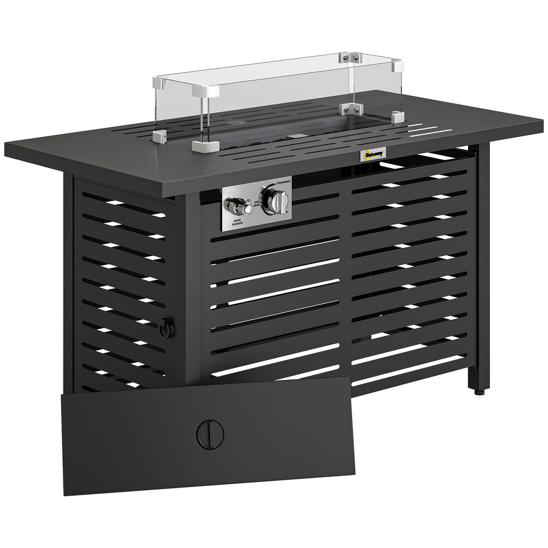 Propane Gas Fire Pit Table, Outdoor Firepit with 43" Steel Tabletop an