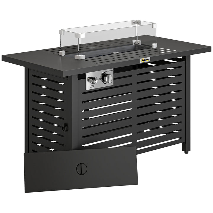 Propane Gas Fire Pit Table, Outdoor Firepit with 43" Steel Tabletop an