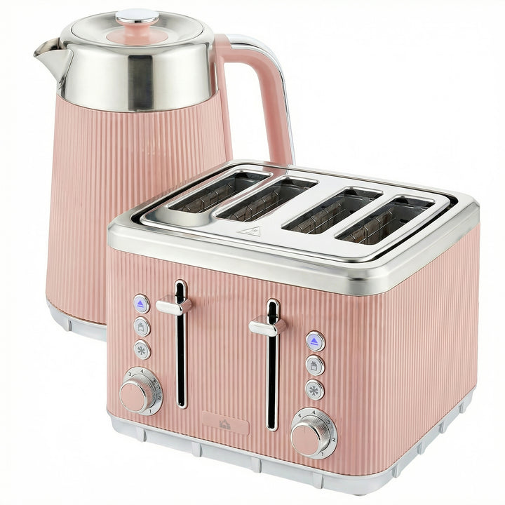 Electric Stainless Steel Kettle and Toaster Set, 3000W 1.7L UK Strix T