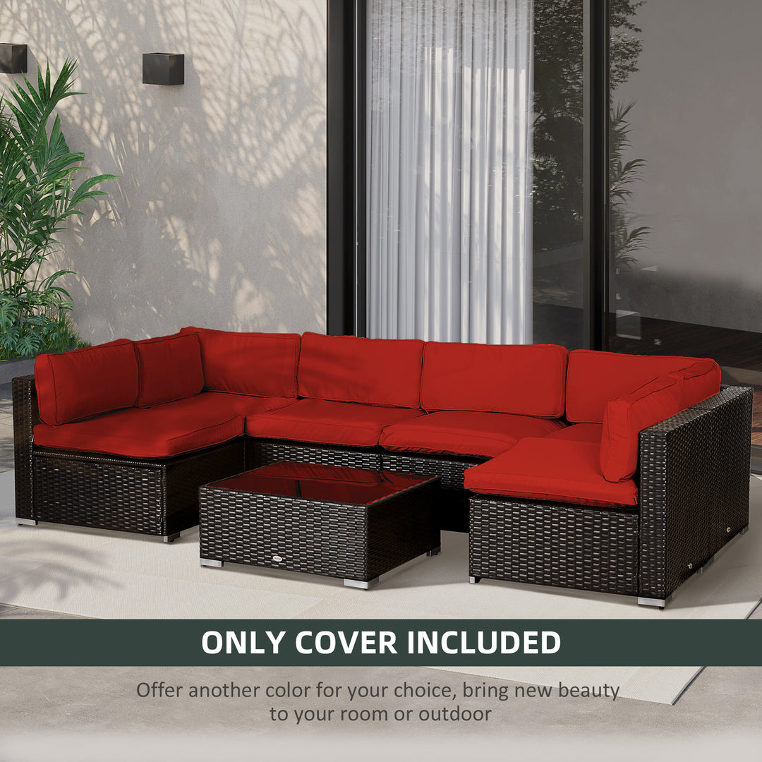 Set of 14 Outdoor Cushion Covers - Red