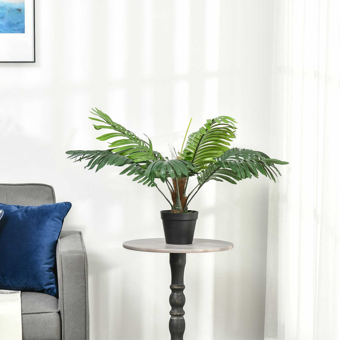 2 Pack 60cm Artificial Palm Tree Decorative Plant with Nursery Pot, Fake Tropical Tree for Indoor Outdoor Décor