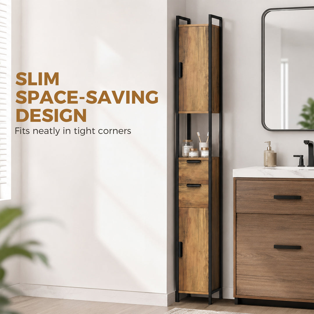 Freestanding Bathroom Cabinet, Tall Bathroom Storage Cabinet with Draw