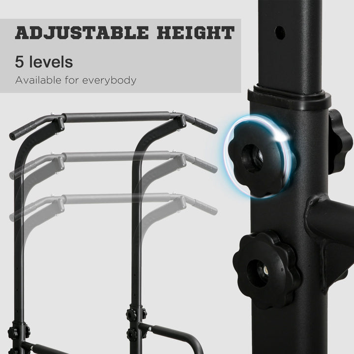 Power Tower Dip Station Pull Up Bar Multi-Function Push Up Equipment with Adjustable Height for Home Gym Strength Training Workout Fitness