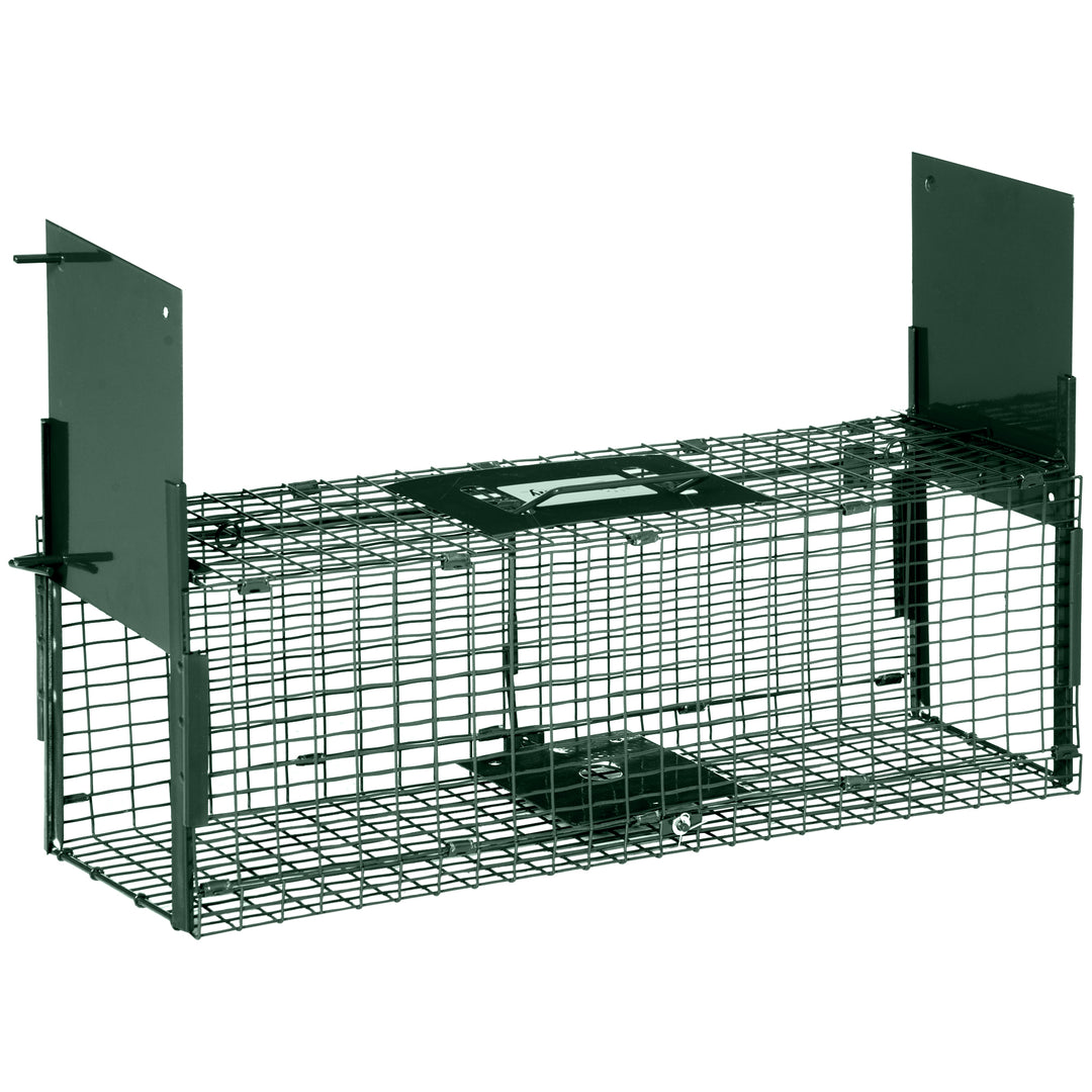 MCL Humane Rat Trap, Squirrel Trap with Double Doors, Live Cage Mousetrap for Indoors & Outdoors, Catch and Release Mice, Rats, Rodents, 60 x 18 x 20 cm, Green