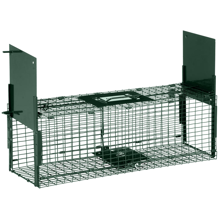 MCL Humane Rat Trap, Squirrel Trap with Double Doors, Live Cage Mousetrap for Indoors & Outdoors, Catch and Release Mice, Rats, Rodents, 60 x 18 x 20 cm, Green