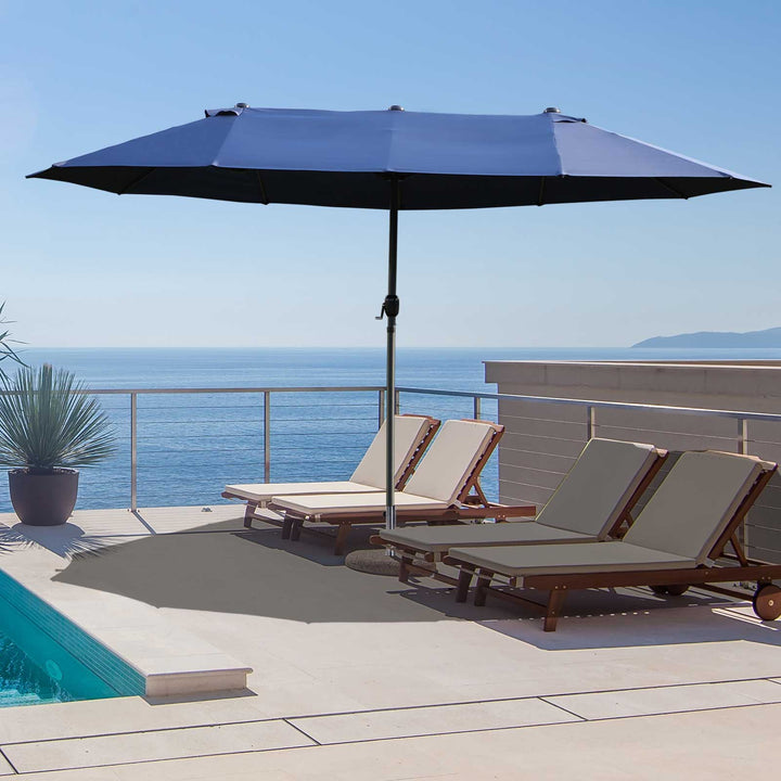 Double-side Umbrella Parasol, Φ2.7x4.6Wx2.4H m-Blue