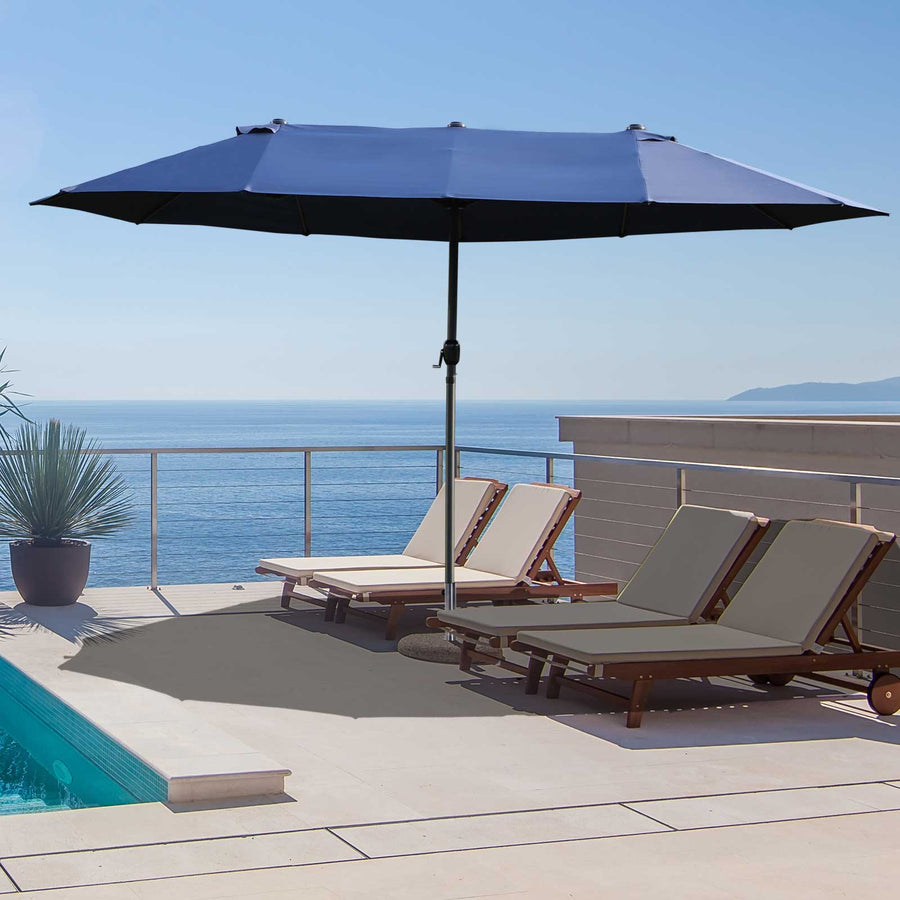 Double-side Umbrella Parasol, Φ2.7x4.6Wx2.4H m-Blue