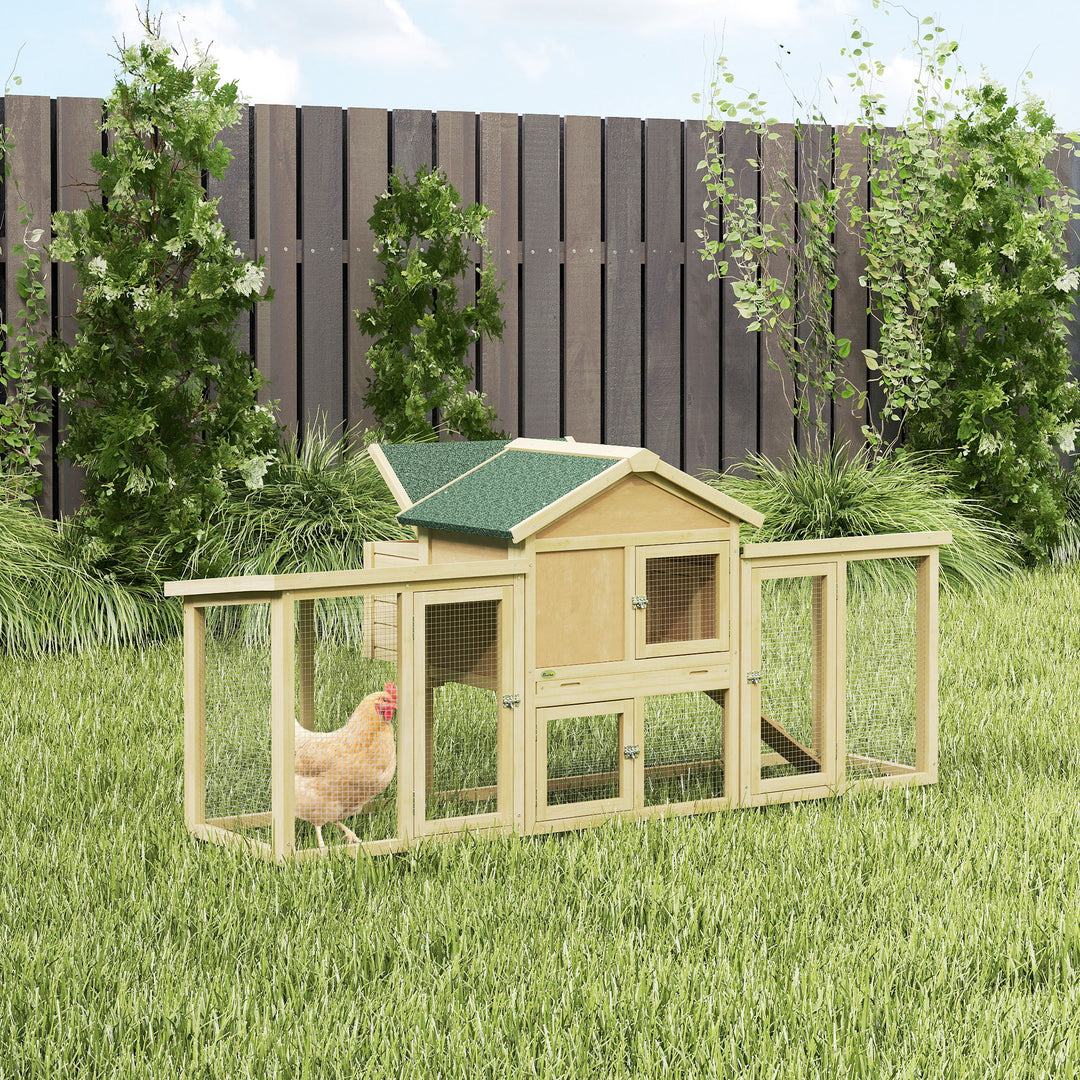 Large Chicken Coop, Wooden Outdoor Chicken Cage Poultry Hen House with