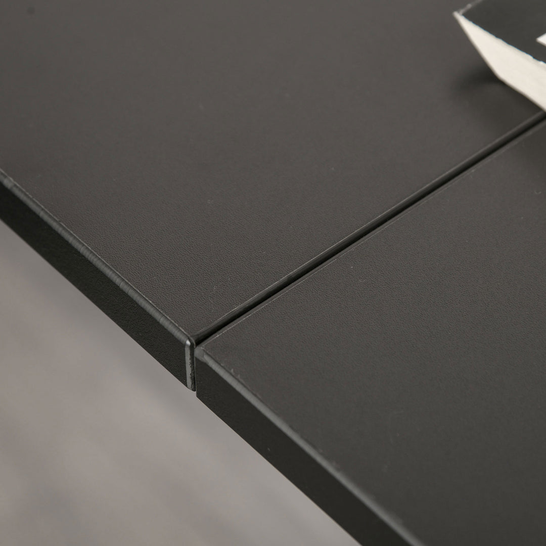 MCL L-Shaped Computer Desk Table with Storage Drawer, Home Office Desk Corner Industrial Style Workstation for A4 Files 143.5 x 143.5 x 76cm, Black