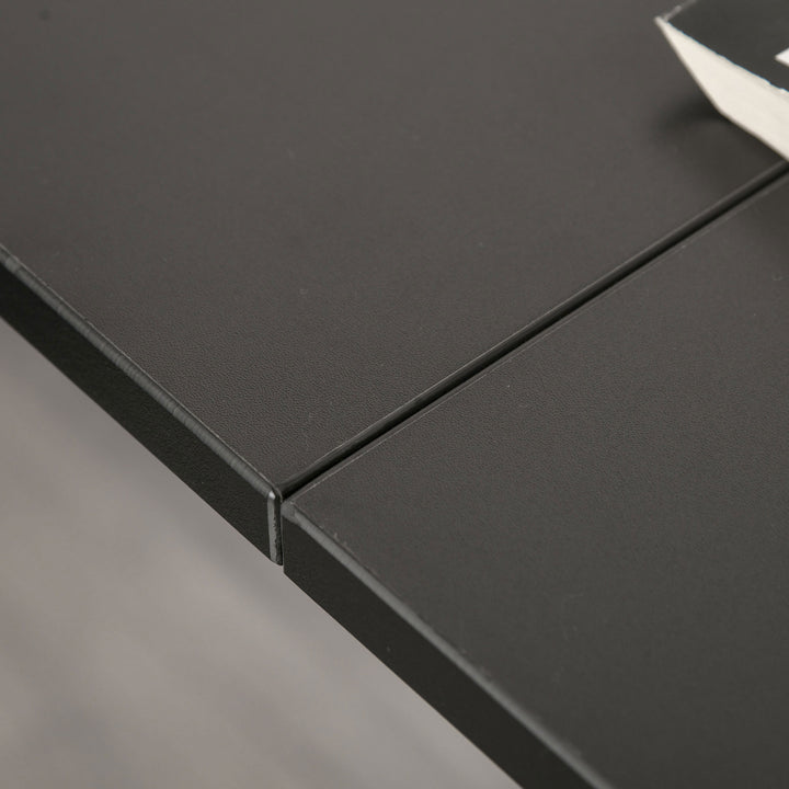 MCL L-Shaped Computer Desk Table with Storage Drawer, Home Office Desk Corner Industrial Style Workstation for A4 Files 143.5 x 143.5 x 76cm, Black