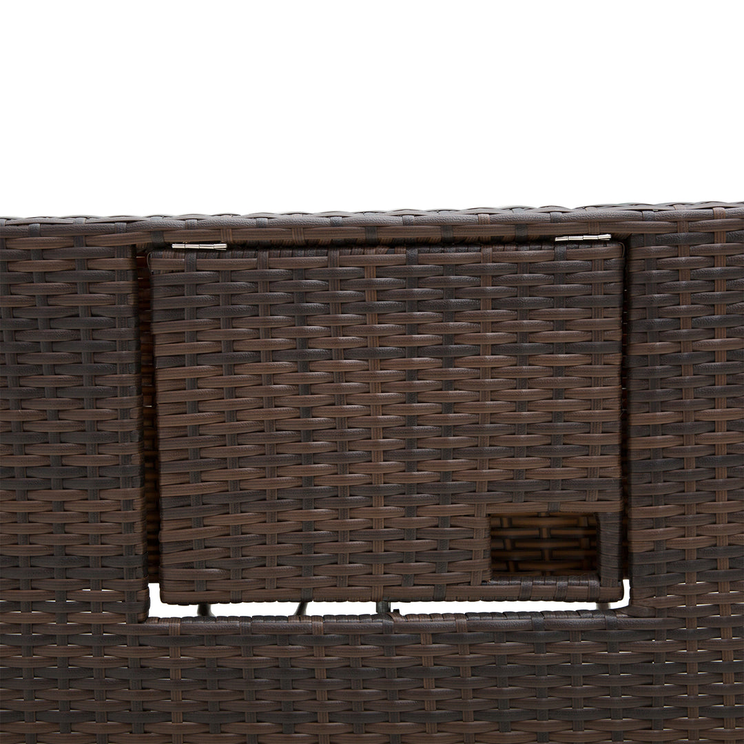 Rattan Sun Lounger 2 Seater Day Bed-Brown