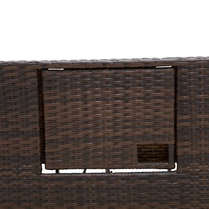 Rattan Sun Lounger 2 Seater Day Bed-Brown