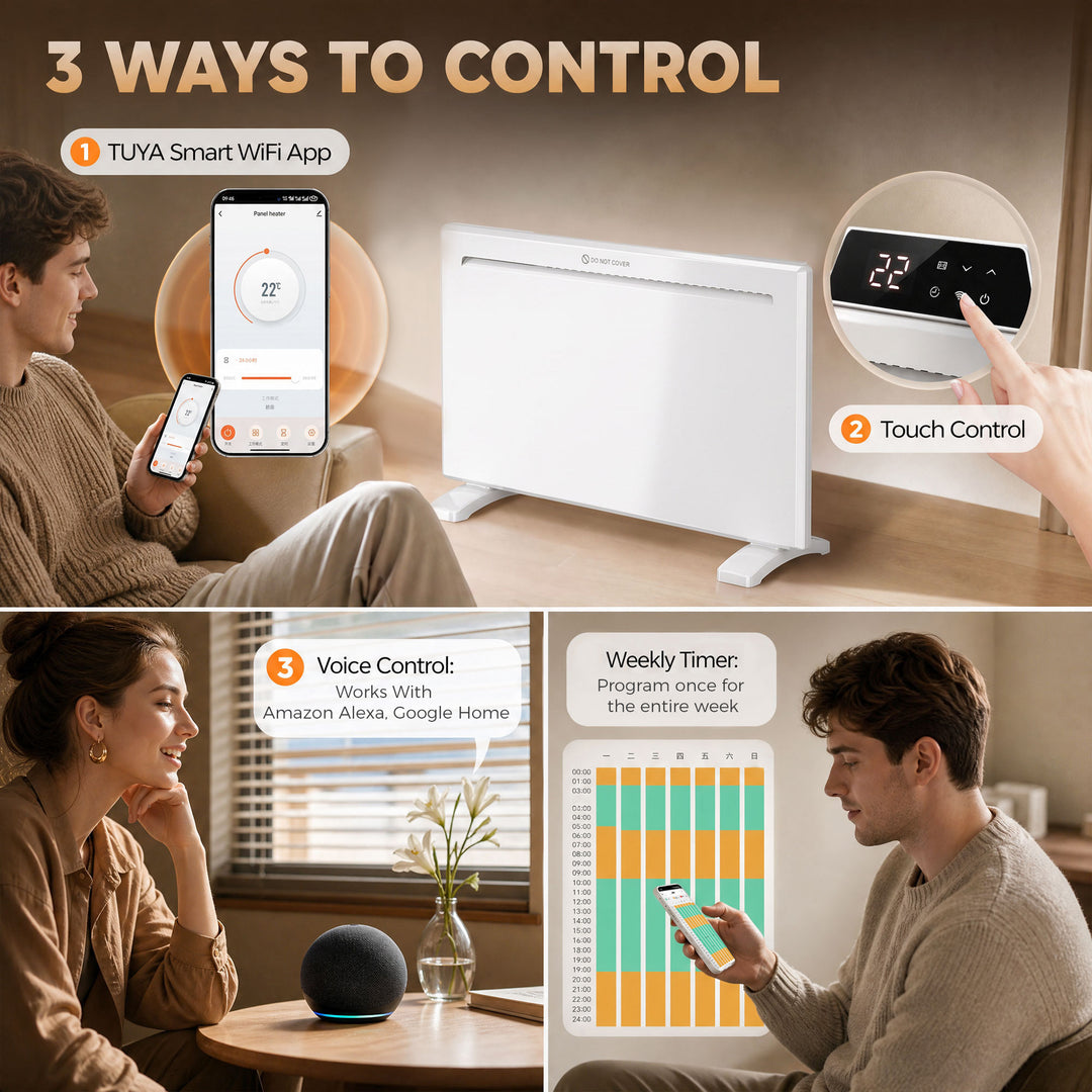 Smart Panel Heater Wall Mounted/Freestanding, Electric Heater with - view 5