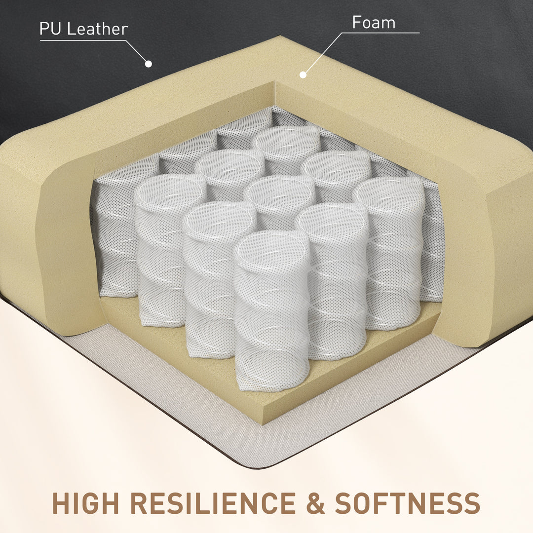 MCL Massage Recliner Armchair with 150° Recline, Faux Leather, Side Pocket, Black