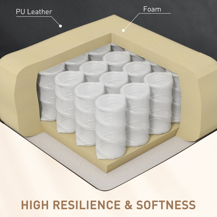 MCL Massage Recliner Armchair with 150° Recline, Faux Leather, Side Pocket, Black