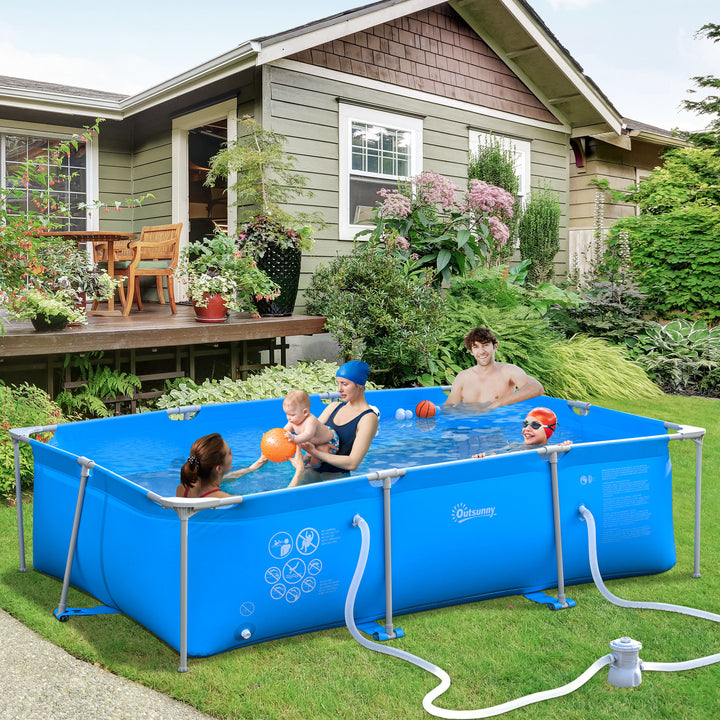 MCL Steel Frame Pool with Filter Pump, Filter Cartridge, Reinforced Sidewalls Rust Resistant Above Ground Swimming Pool 292 x 190 x 75cm, Blue