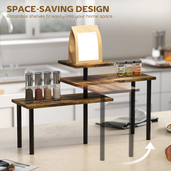 3-Tier Kitchen Countertop Organiser, Adjustable Spice Rack, Corner She