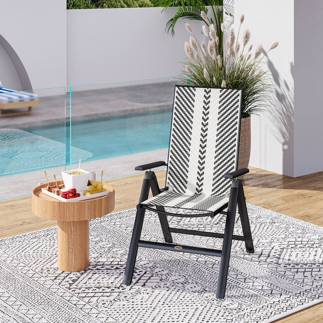 Rattan Reclining Garden Chairs - Black
